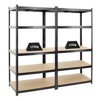 SCHWERLASTREGAL Taurus 2er-Set mit 2x 180x90x60 cm Fachlast 175 kg Schwarz - Schwarz, Metall (180/180/60cm) - PROREGAL