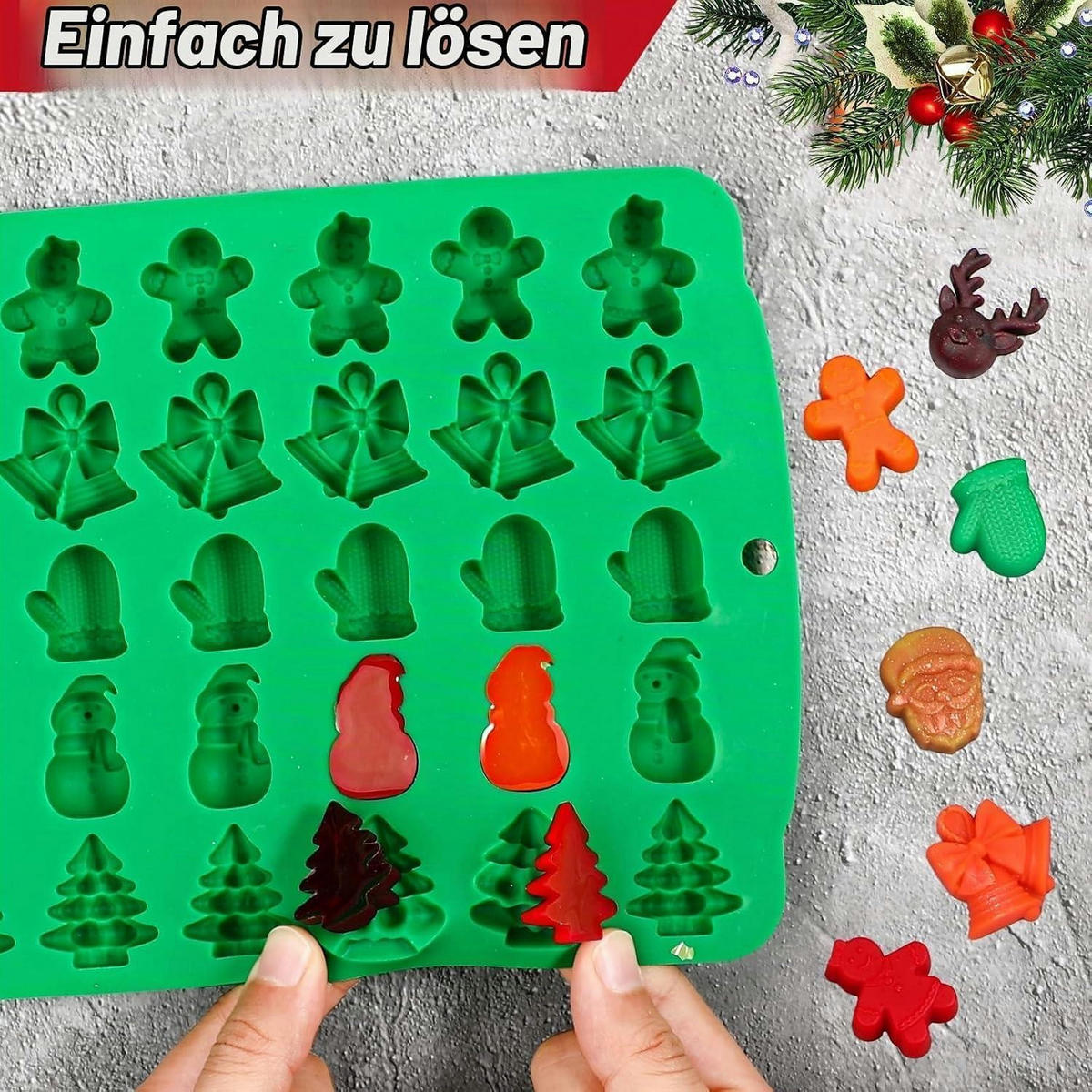 PRALINENFORM Weihnachten Silikon 2 Stück - Multicolor, Kunststoff