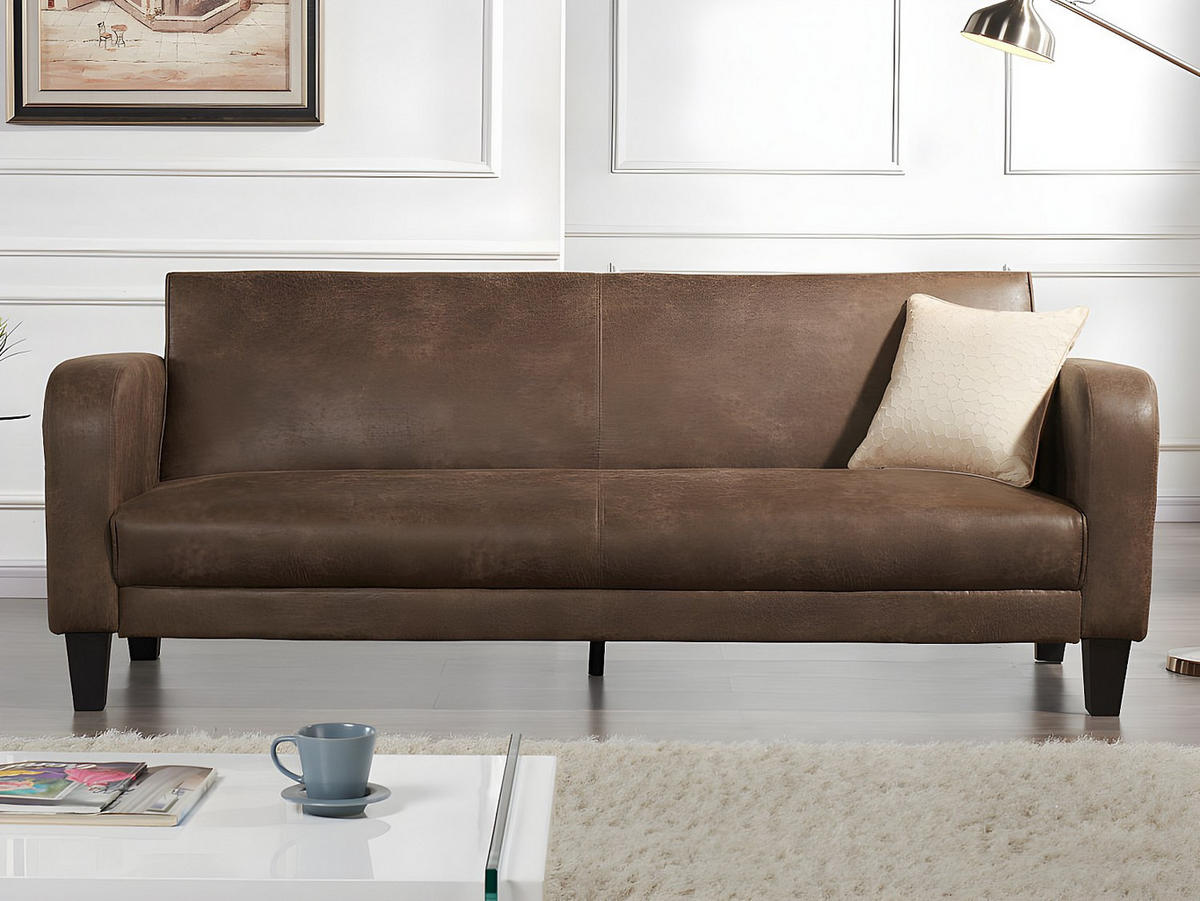 SCHLAFSOFA - -Sitzer - Stoff, Stoff - Braun - - Braun, Textil (215/85/83cm) - Vente-Unique