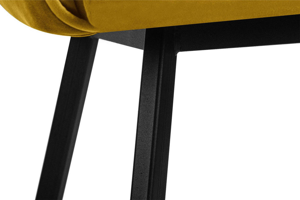 ESSZIMMERSTUHLE PYRUS 2-tlg Velours-Sitz, Gelb/Schwarz - Gelb/Schwarz, Textil/Metall (56/84/46cm) - KONSIMO®