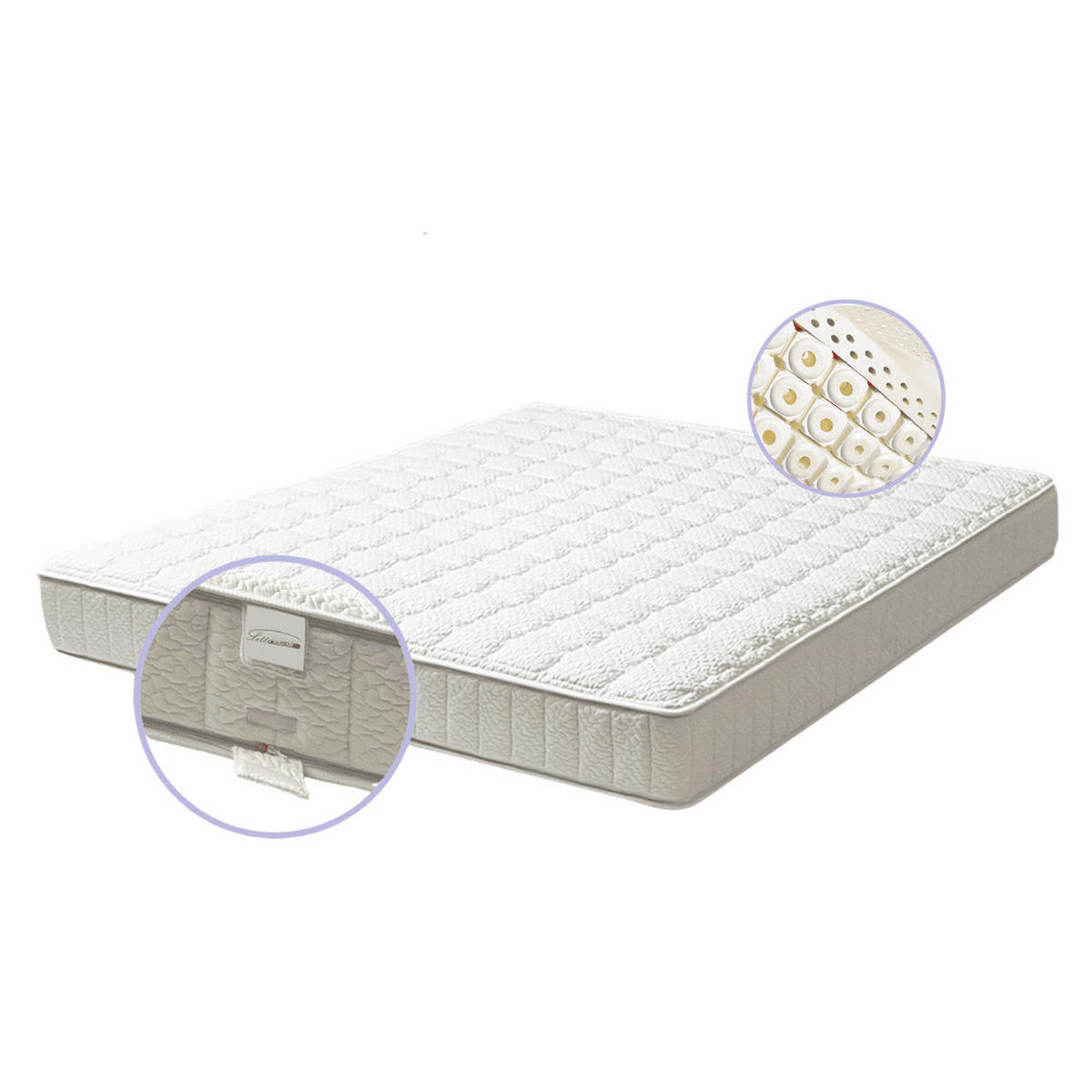 MATRATZE Air Latex Weiß 160x200 cm H2 - Weiß, Textil (160/200cm) - Letti Moderni