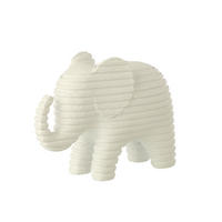 DEKOOBJEKT ELEFANT GESTREIFT Weiß - Weiß, Glas/Naturmaterialien (9/16.7/22.2cm) - J-Line