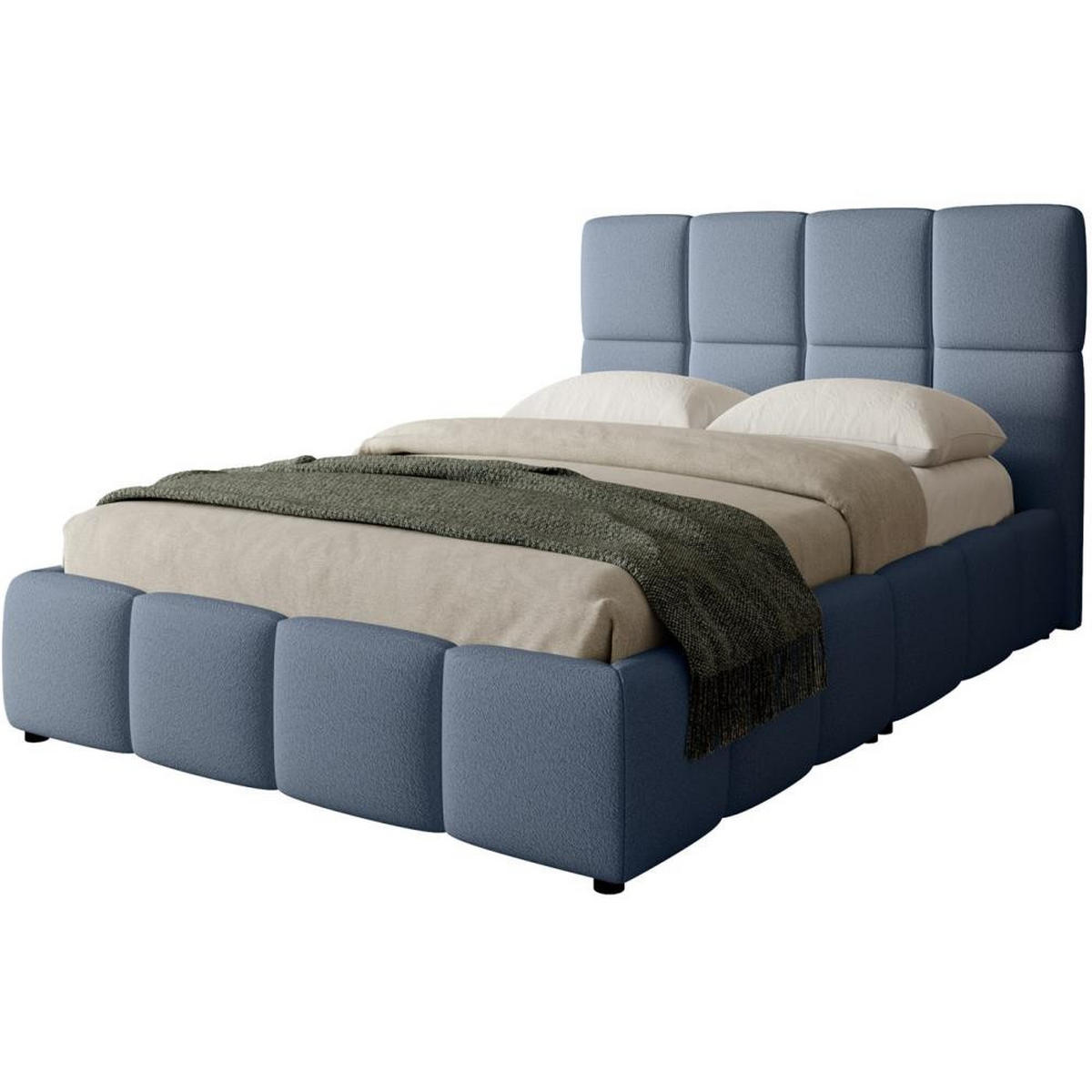 POLSTERBETT Nostro mit Bettkasten 160x200 cm hellblau - Schwarz/Hellblau, Textil (160/200cm) - Beautysofa