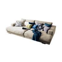 BIG SOFA MADELINE Cremeweiß Webstoff - Creme/Schwarz, Kunststoff/Textil (290/85/170cm) - KAWOLA