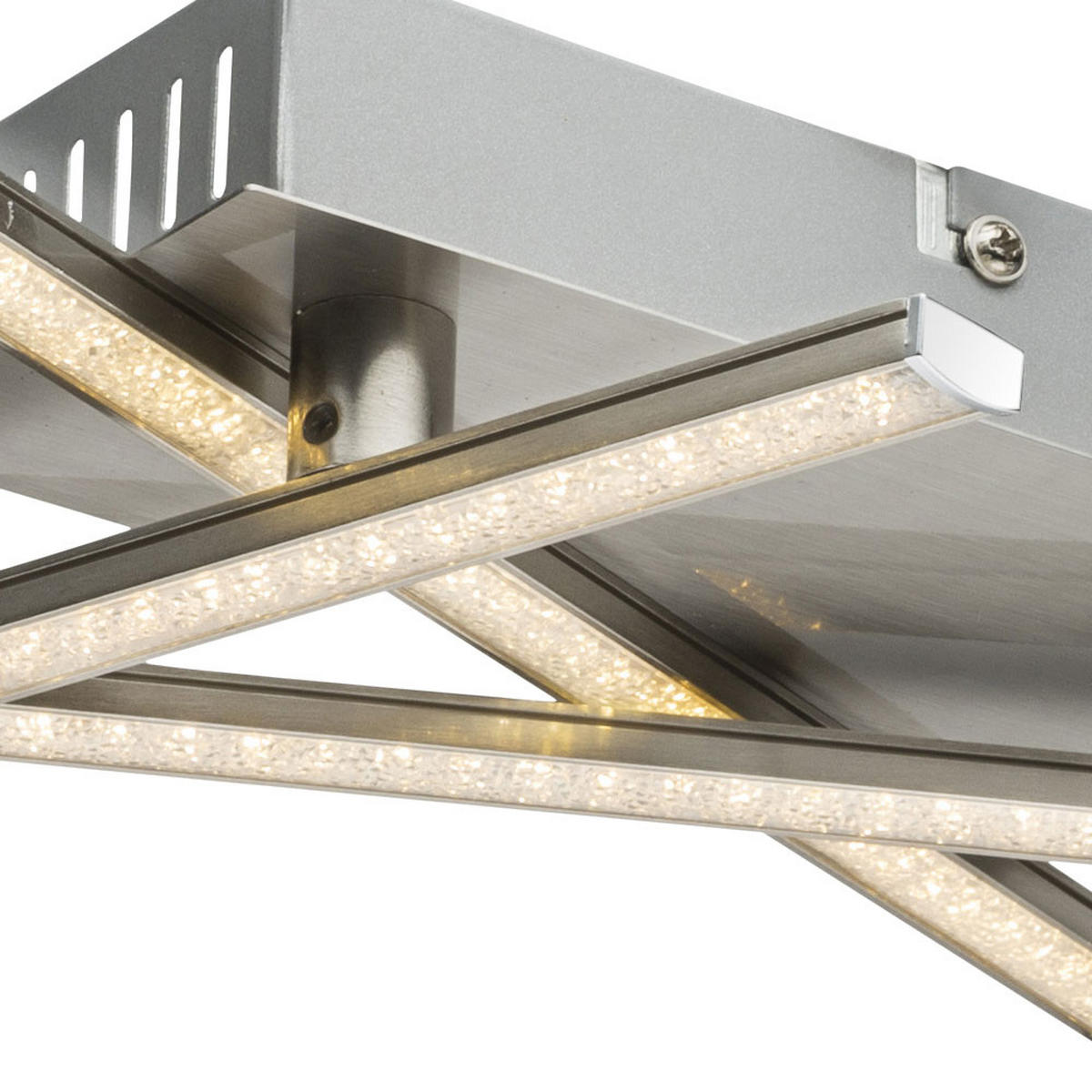 LED DECKENLEUCHTE JORNE Nickel Silber matt - Silberfarben, Metall (6.5/30/51cm) - Globo Lighting