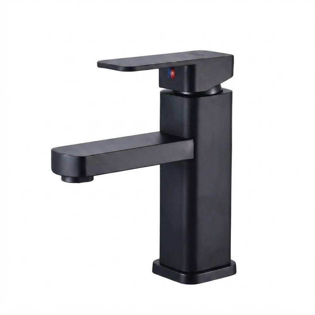 BADEZIMMERARMATUR, 17,5 x 15 cm, schwarz - Schwarz, Metall (25/5/19cm) - Vallsero