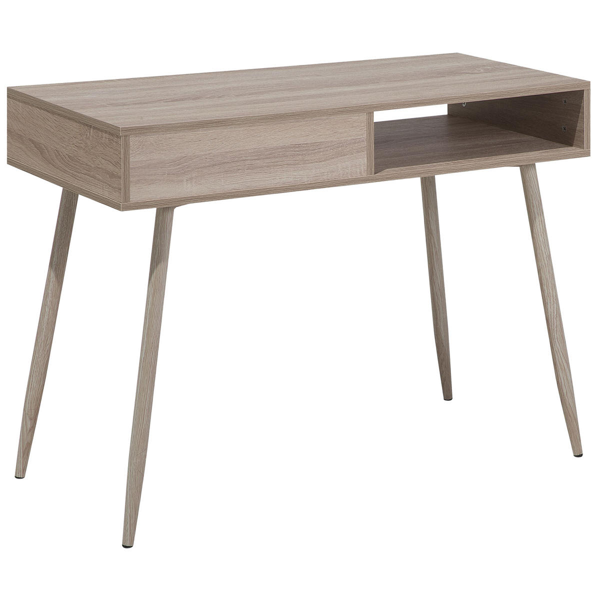 SCHREIBTISCH heller Holzfarbton 100/48/76 cm Deora - Hellgrau, Holzwerkstoff (48/100/76cm) - Beliani