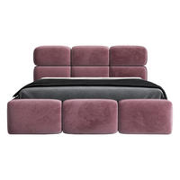 POLSTERBETT MAROKO 140x200 Rosa - Rosa, Textil (140/200cm) - A&J MöbelLand