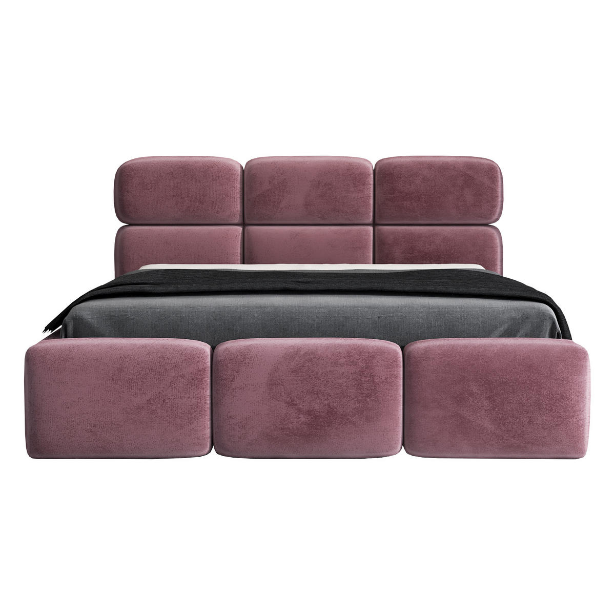 POLSTERBETT MAROKO 140x200 Rosa - Rosa, Textil (140/200cm) - A&J MöbelLand