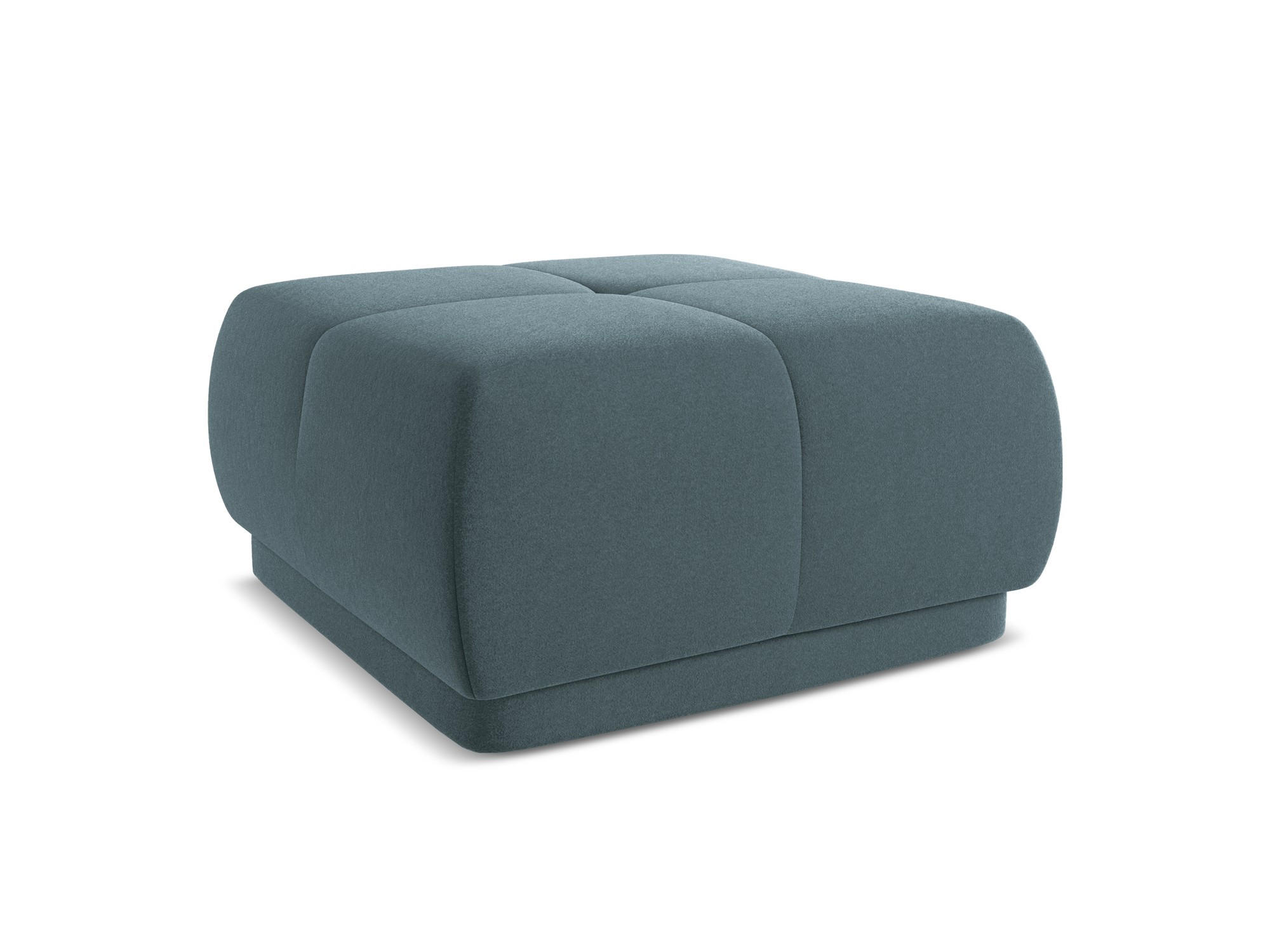 POUF Samt Stoff Blau - Blau/Petrol, Kunststoff/Textil (60/35/60cm) - Makamii