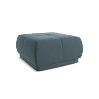 POUF Samt Stoff Blau - Blau/Petrol, Kunststoff/Textil (60/35/60cm) - Makamii