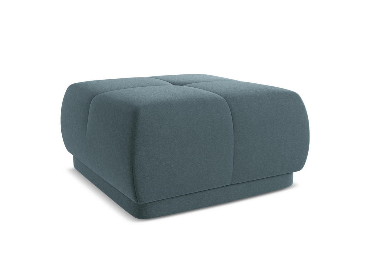 POUF Samt Stoff Blau - Blau/Petrol, Kunststoff/Textil (60/35/60cm) - Makamii