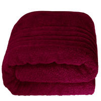 BADETUCH London Kirsch Rot 100x200 cm - Kirschrot, Textil (100/200cm) - Lashuma