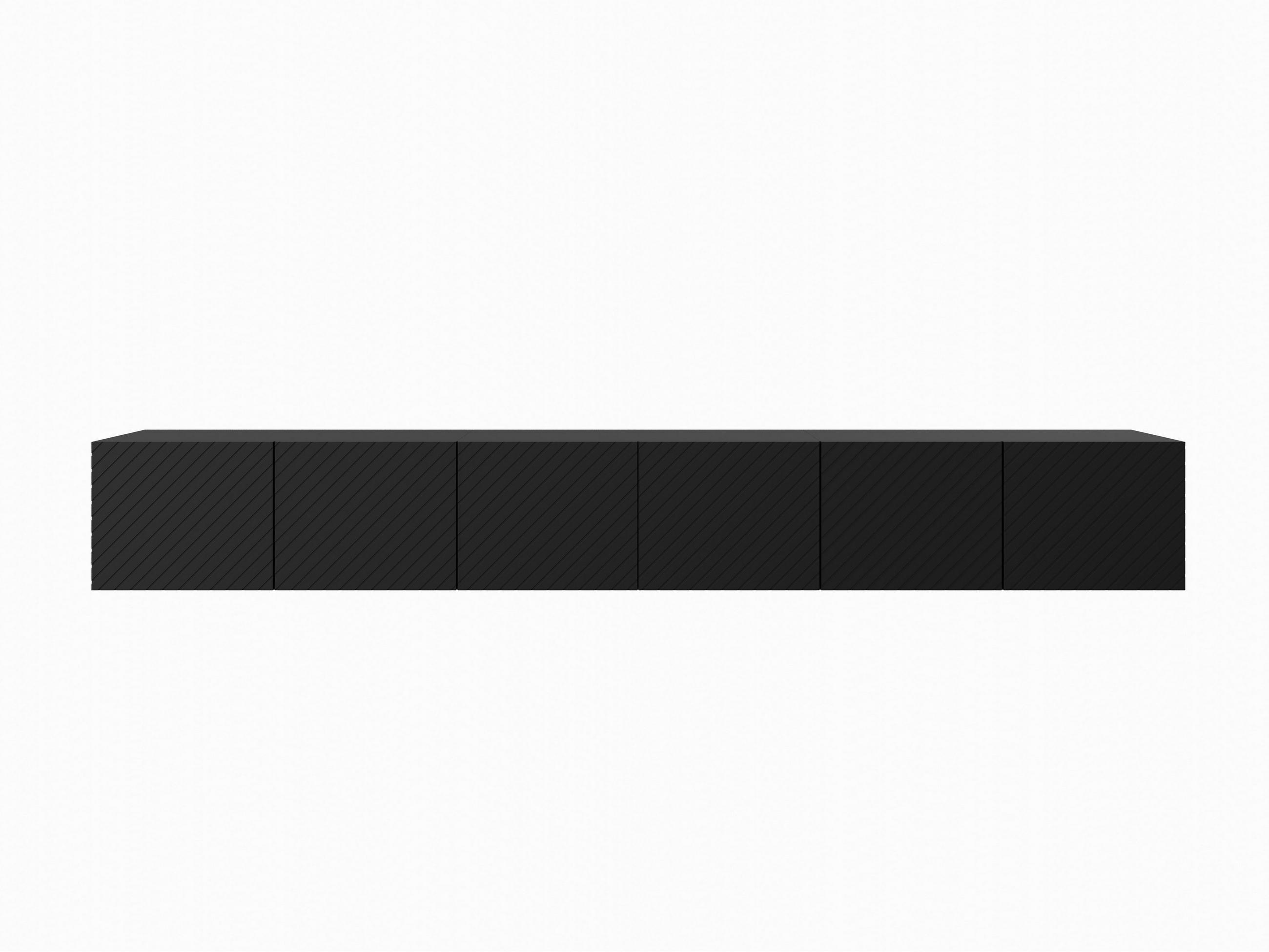 LOWBOARD CAVA 300/41/40 cm, Hängender TV-Schrank Schwarz - Schwarz, Holzwerkstoff (300/41/40cm) - MASSENO