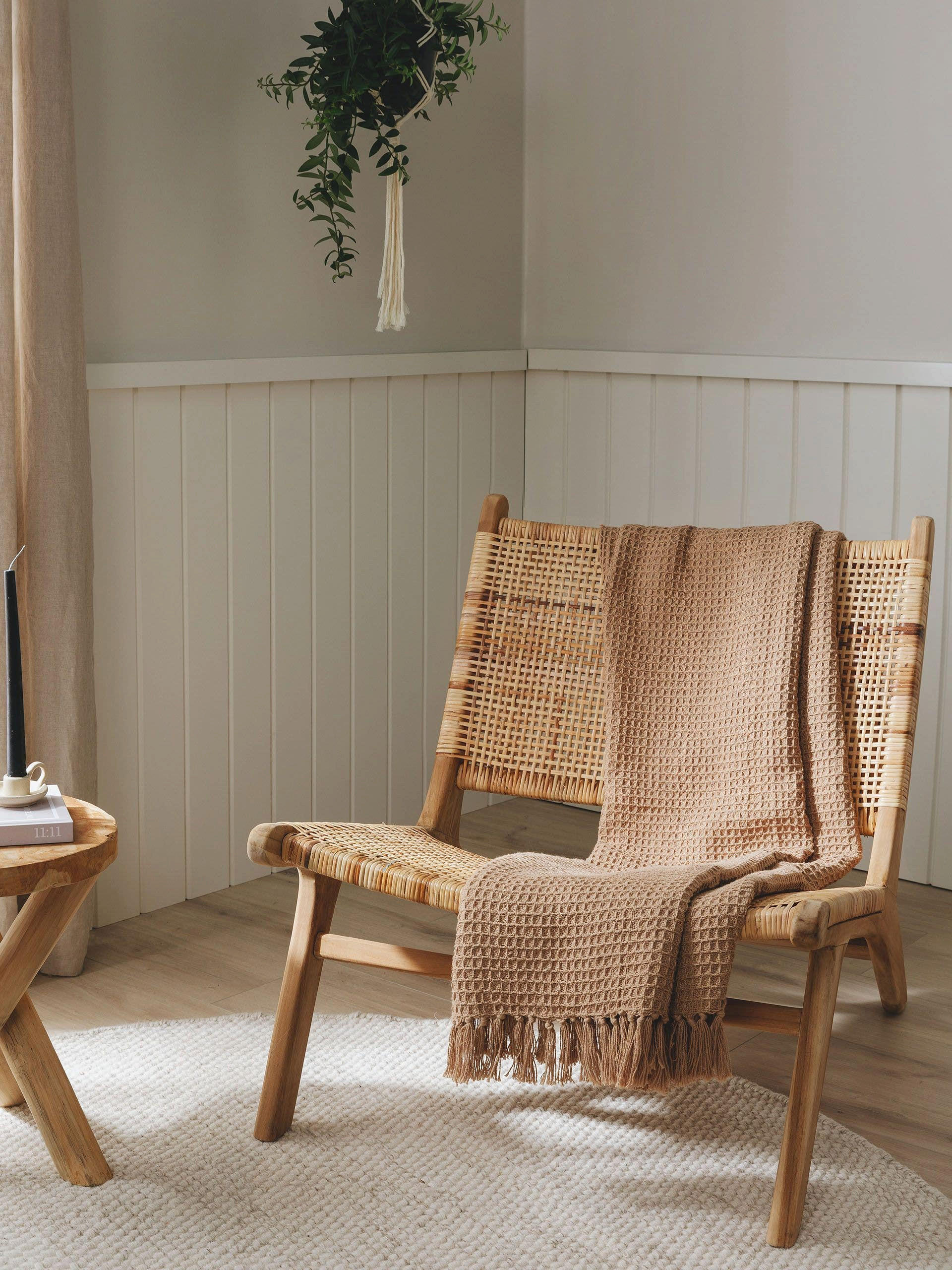 BAUMWOLLDECKE Amalia Hellbraun 125x150 cm - Hellbraun, Textil (125/150cm) - benuta Pure