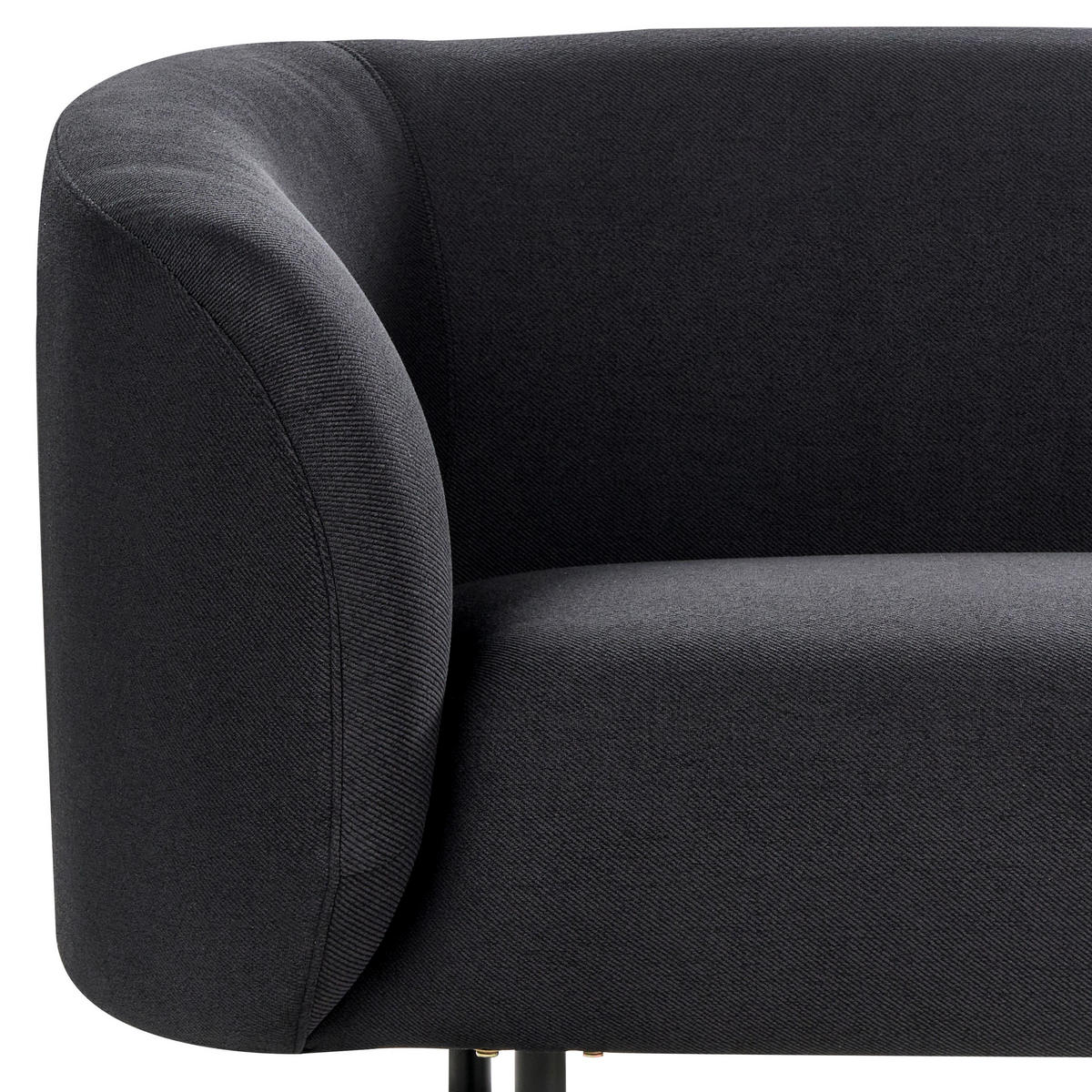 3-SITZER-SOFA Stoff schwarz Loen - Schwarz, Textil (200/79/70cm) - Beliani