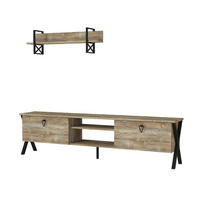 WOHNWAND Zeth Eiche - Eichefarben/Schwarz, Holzwerkstoff/Metall (180/46.8/31.5cm) - moebel17