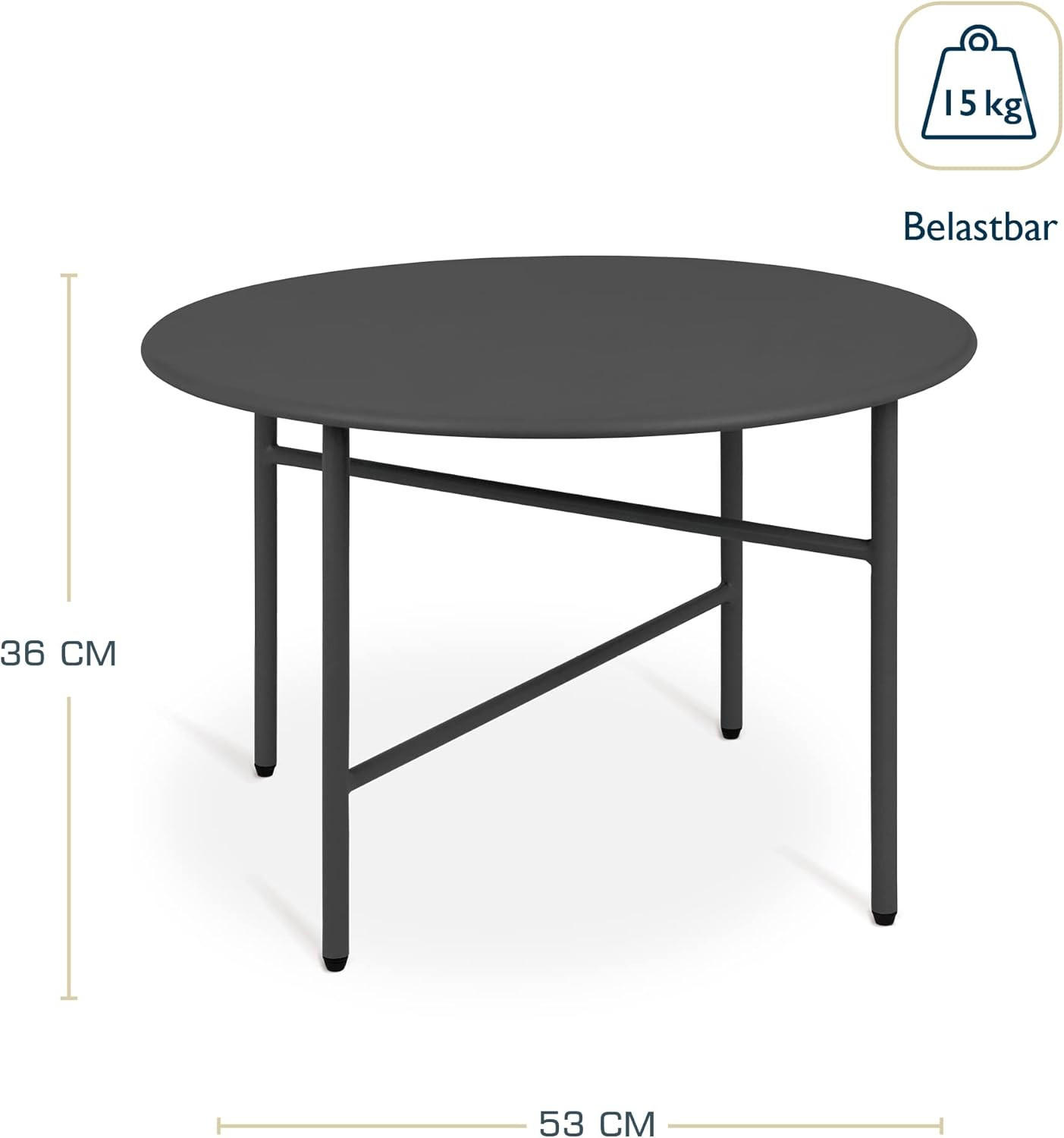 BEISTELLTISCH Finn 44/46 cm und 53/36 cm Schwarz (2tlg) - Schwarz, Metall (0.1/53/36cm) - BoMoe