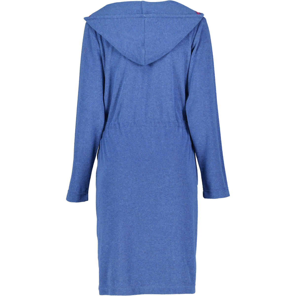 BADEMANTEL DAMEN KURZMANTEL MIT KAPUZE ACTIVE 821 BLAU-MELANGE-BEERE - 18 - Blau, Textil (Snull) - Cawoe