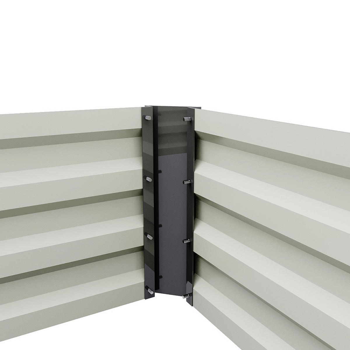HOCHBEET-PFLANZKASTEN aus verzinktem Stahl in Grau Creme Quadratisch für Garten Balkon 100x100x30cm 4,85 kg - Grau, Metall (100/30/100cm) - Livingandhome