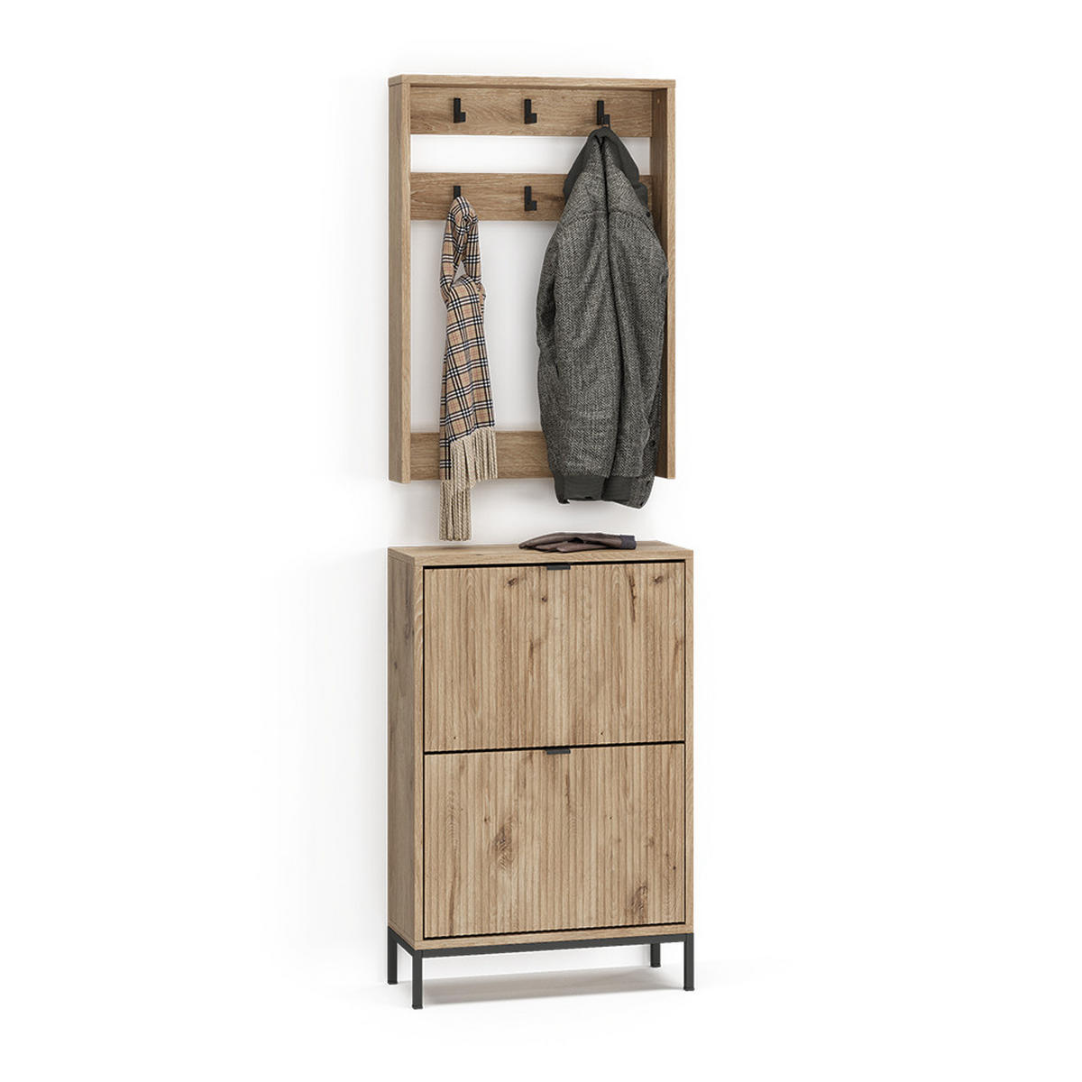 GARDEROBE Eliza Viking Oak 60 x 92 cm Set, 2 Teile - Eichefarben, Holzwerkstoff (60/92/24cm) - Vicco