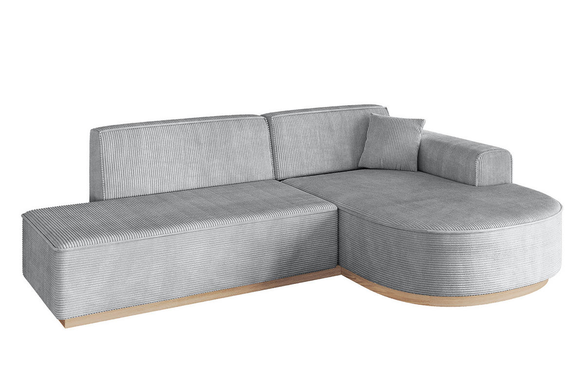 ECKSOFA Ottomane Rechts ARRIO-L1 - 243x171x83 cm Grau - Grau, Holzwerkstoff/Textil (243/171cm) - ALTDECOR