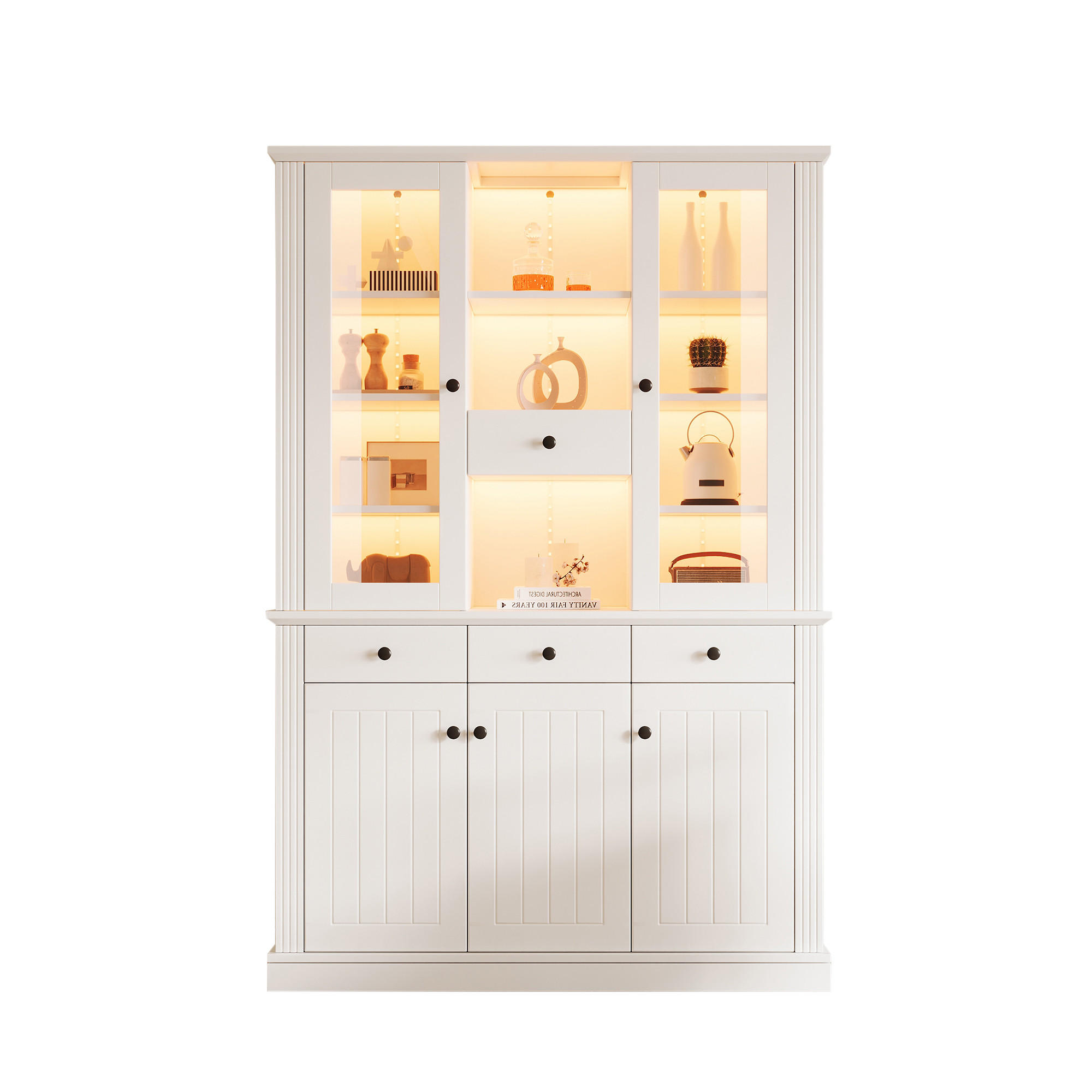 Flieks Vitrine Weiß 119.5x180x40 cm