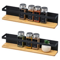 GEWÜRZREGALE 2er Set, Metall, schwarz - Schwarz, Metall (38/8/6.5cm) - eluno