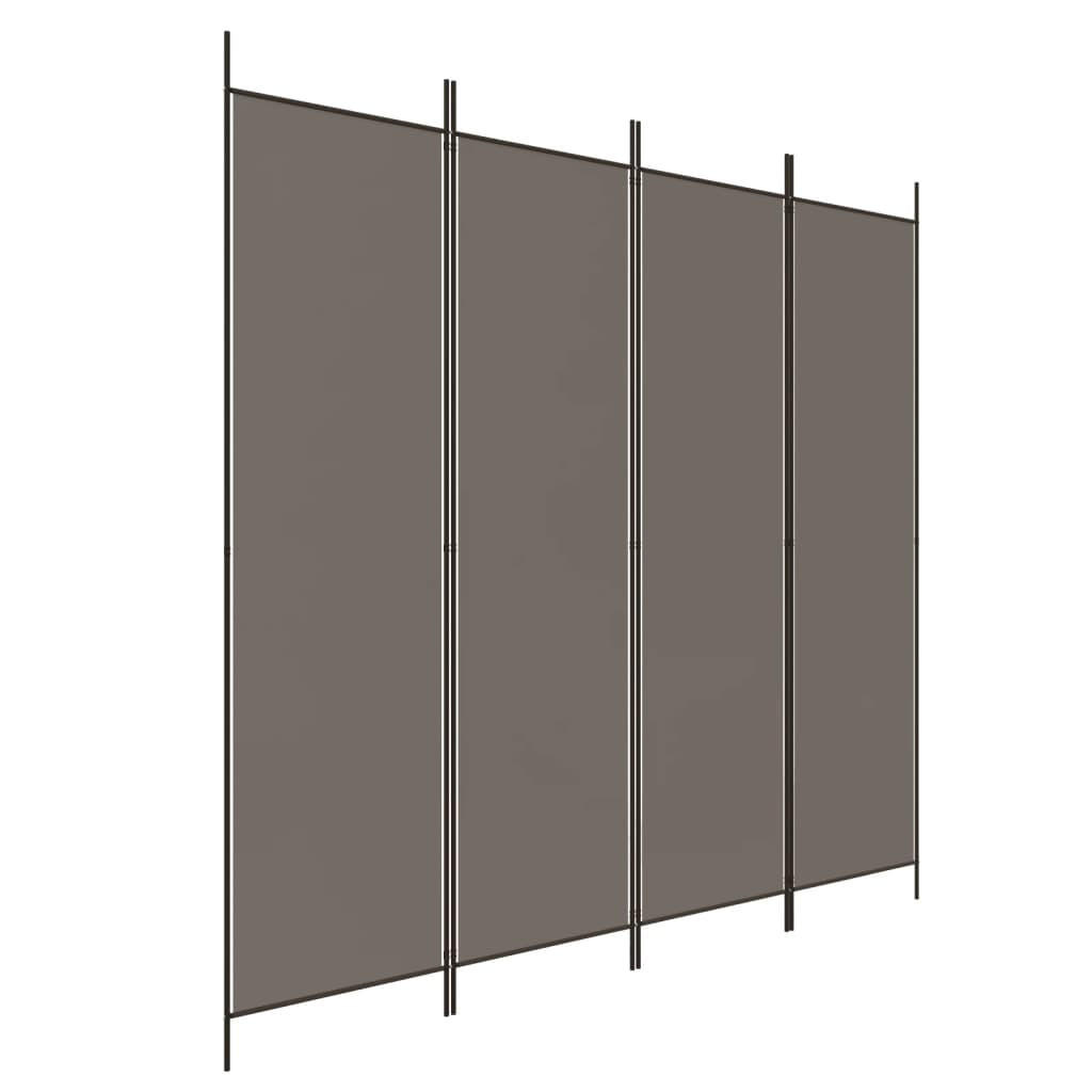 PARAVENT 4-teilig Anthrazit 200/200 Cm Stoff - Anthrazit, Textil (200/200/0.1cm) - vidaXL