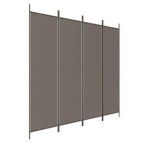 PARAVENT 4-teilig Anthrazit 200/200 Cm Stoff - Anthrazit, Textil (200/200/0.1cm) - vidaXL