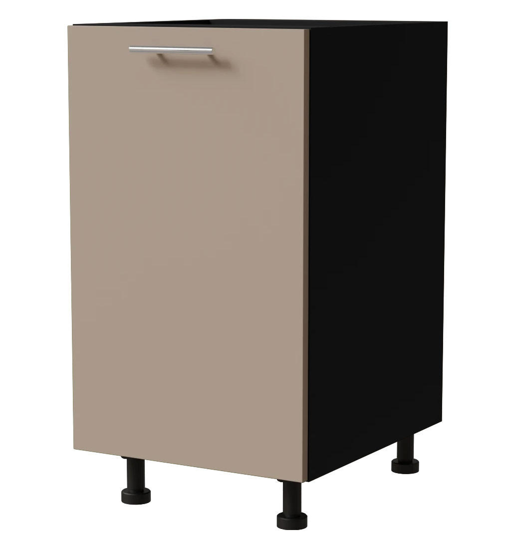Feldmann-Wohnen Unterschrank Graubraun, Schwarz 45x82x50 cm
