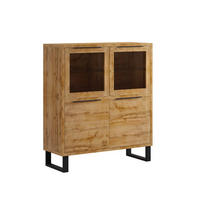 GESCHIRRSCHRANK Eden Holz und Metall - Braun, Holzwerkstoff (120/140/45cm) - Petits-meubles