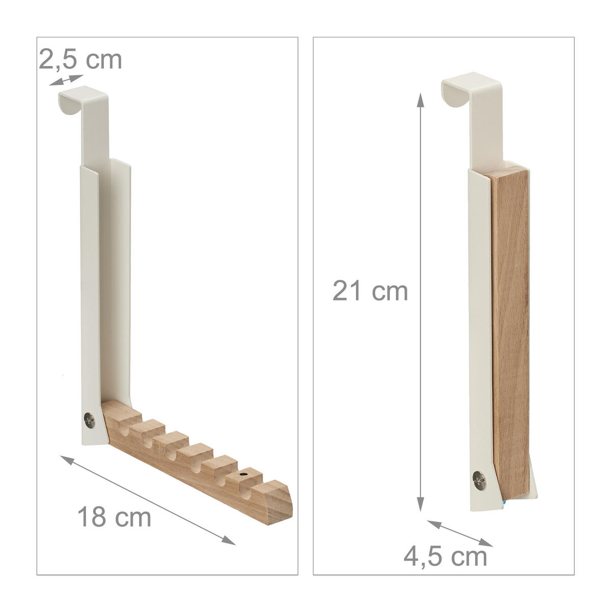 KLAPPHAKEN - Multicolor, Holz/Metall (2.5/21/18cm) - Relaxdays
