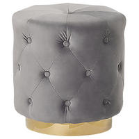 POUF Grau Carrollton - Grau, Textil (40/41/40cm) - Beliani
