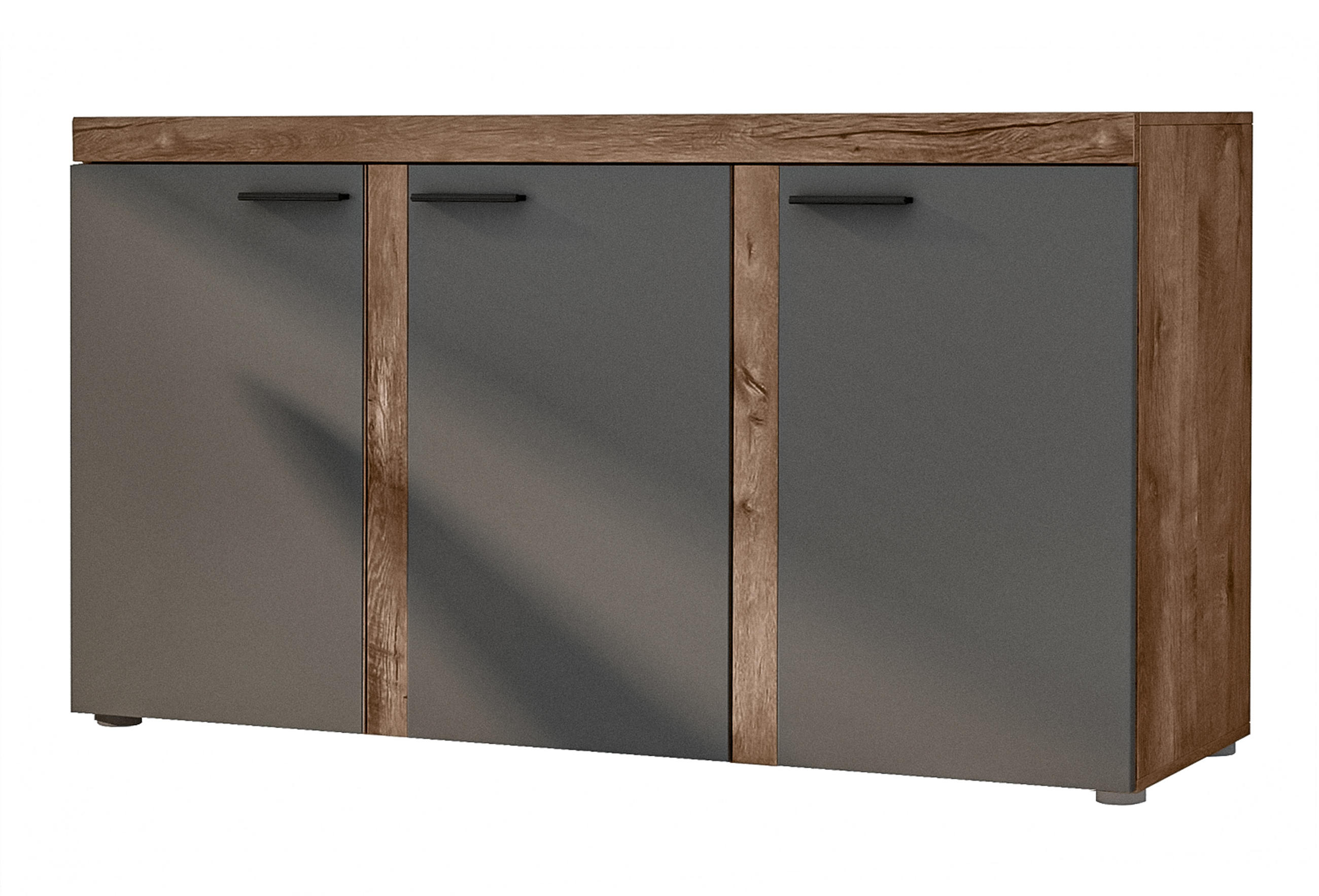 SIDEBOARD Spacoro 3D Lefkas, Graphit 148,8/82/40,3 cm – Wohnzimmer Kommode Modern - Braun/Grau, Holzwerkstoff/Kunststoff (149/82/40cm) - AX Living