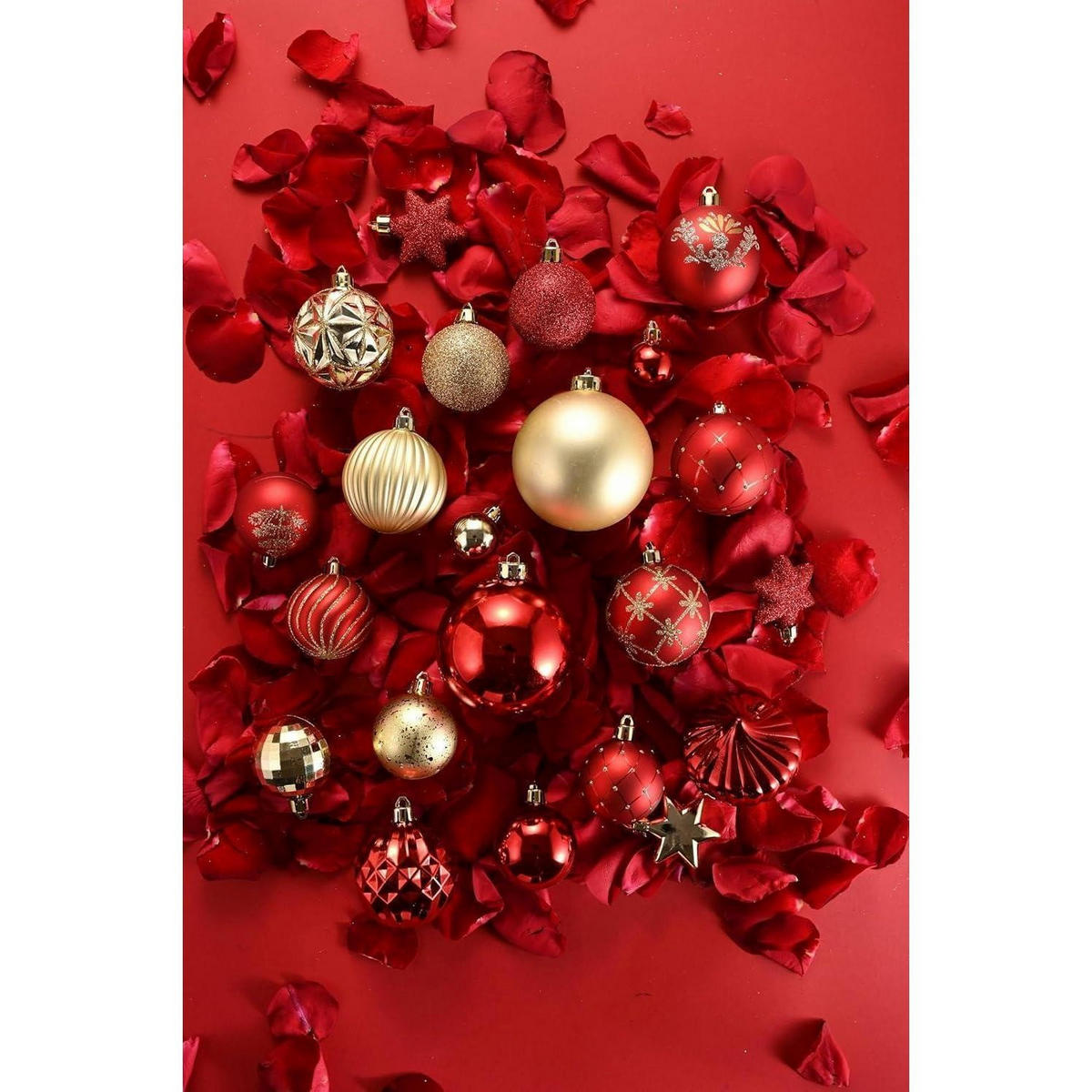 WEIHNACHTSKUGELN 20 Stück 6 cm Set Rot Gold Kunststoff - Multicolor, Kunststoff (6/6/6cm)