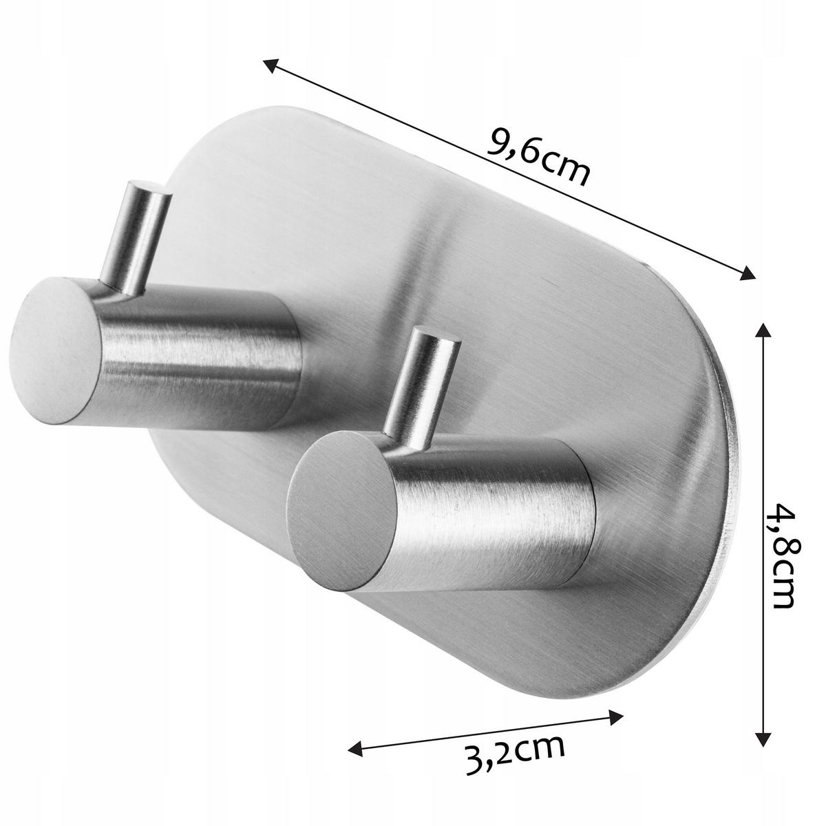 AUFHÄNGER Doppel-Badezimmer silber - Silberfarben, Metall (10/5cm) - KADAX
