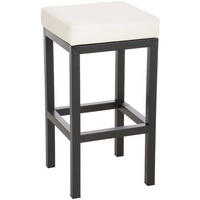 BARHOCKER KIEL Creme Kunstleder Stahl 85 cm Höhe - Creme, Metall (41/85/41cm) - DELUKE