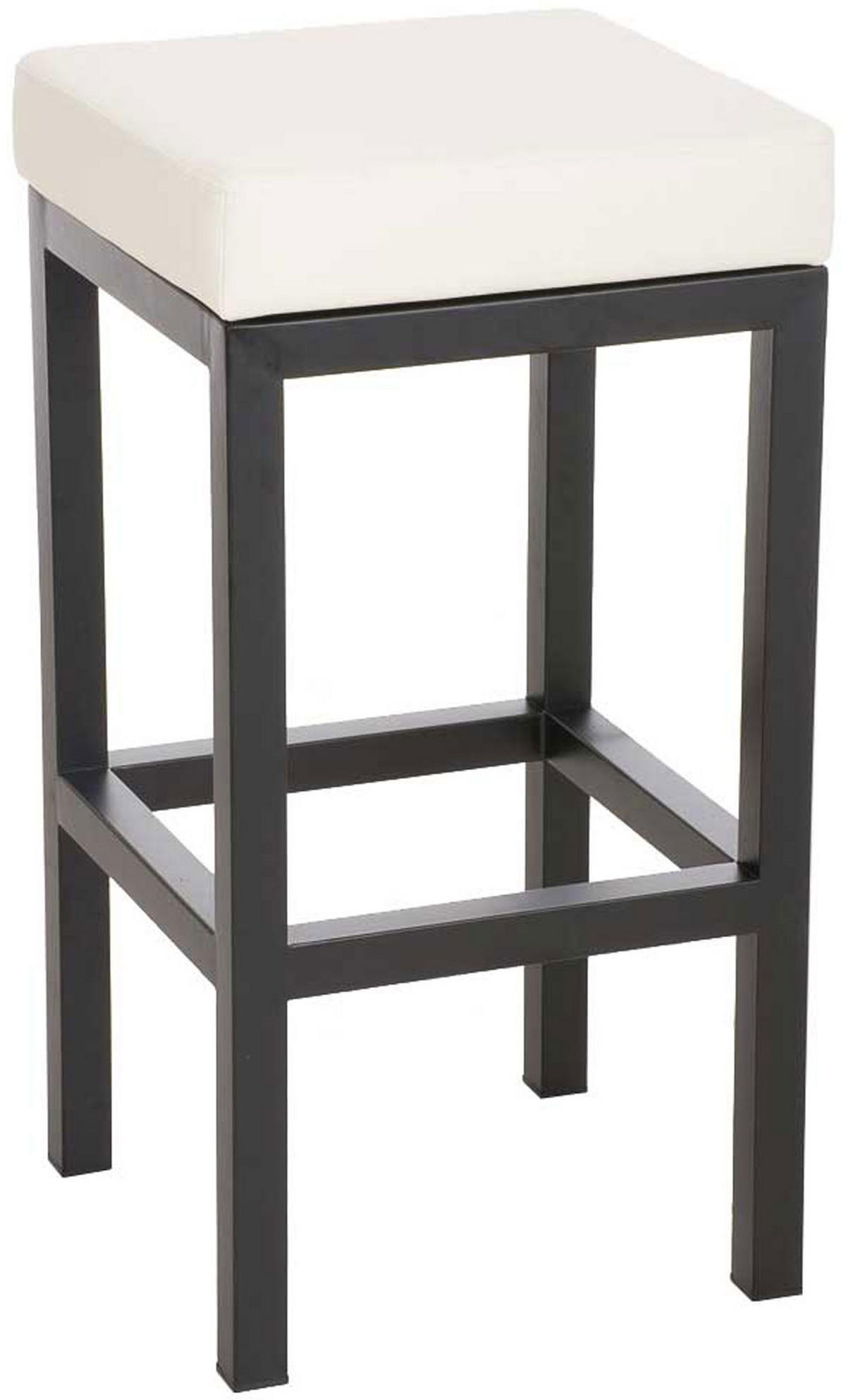 BARHOCKER KIEL Creme Kunstleder Stahl 85 cm Höhe - Creme, Metall (41/85/41cm) - DELUKE