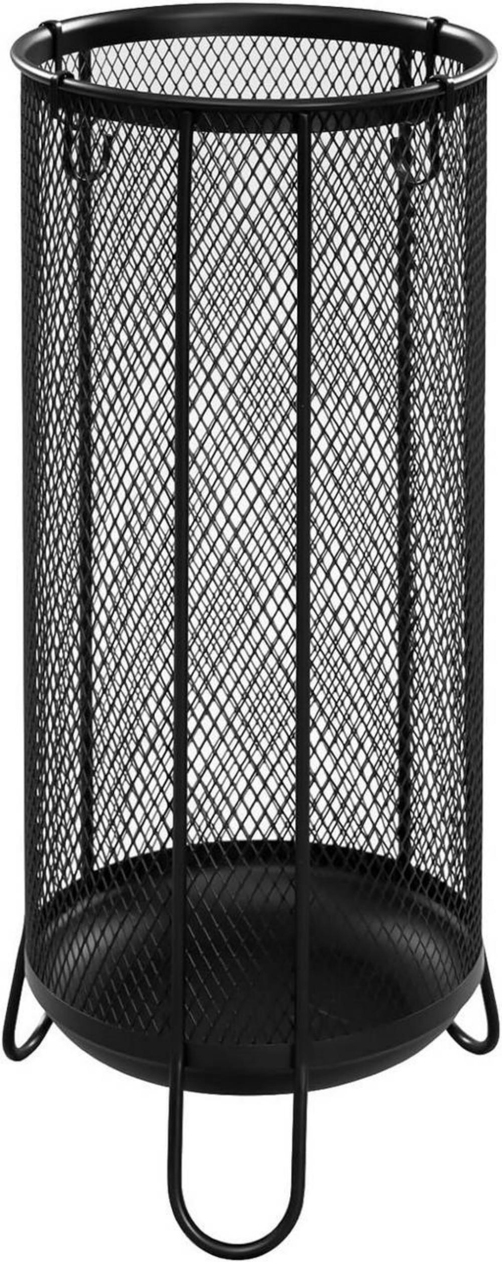 SCHIRMSTÄNDER mit 4 Haken, aus Drahtgitter, Anthrazit - Anthrazit, Metall (22/49/22cm) - Woltu