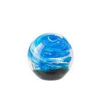 BRIEFBESCHWERER BALL - Blau, Glas (10/10/10cm) - J-Line
