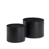 COUCHTISCH-SET 48/48/38 cm schwarz aus MDF platzsparend - Schwarz, Holzwerkstoff (48/48/38cm) - OKWISH