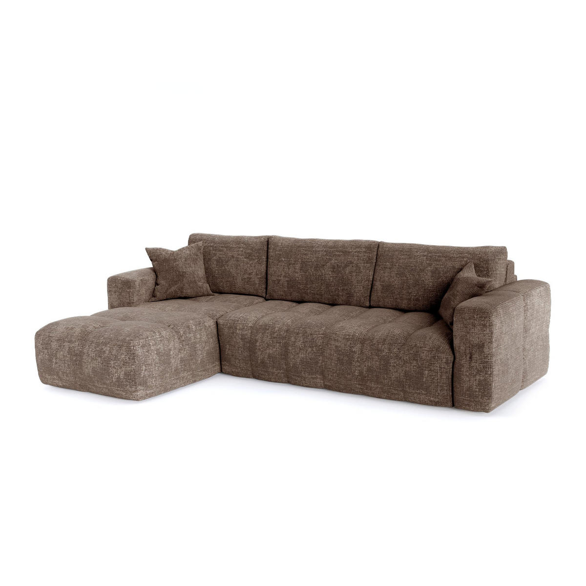SCHLAFSOFA Express VIBE Geprägter Samt Taupe 286cm - Taupe, Textil (286/165cm) - Premium Interiors
