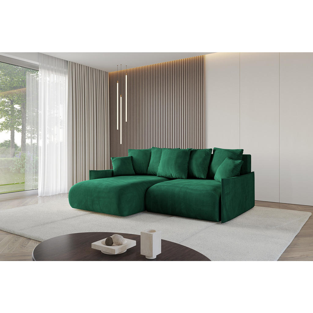 Thumbnail - Altdecor Ecksofa, Dunkelgrün, Textil, 4-Sitzer, L-Form, 208x165 cm, Wohnzimmer, Sofas & Couches, Wohnlandschaften, Eckso...