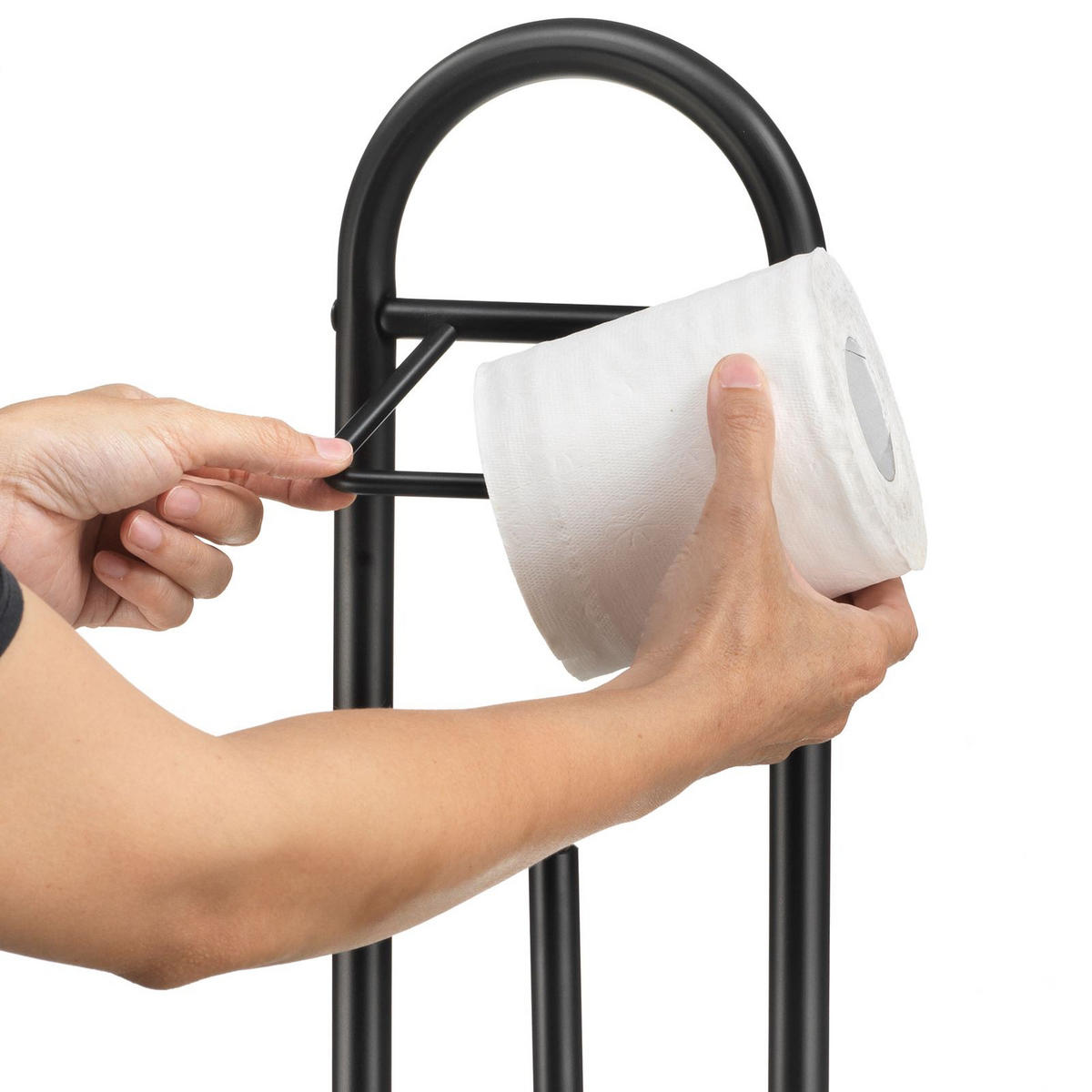 TOILETTENPAPIERHALTER EGON - Schwarz, Metall (19/63/19cm) - CARO-Möbel