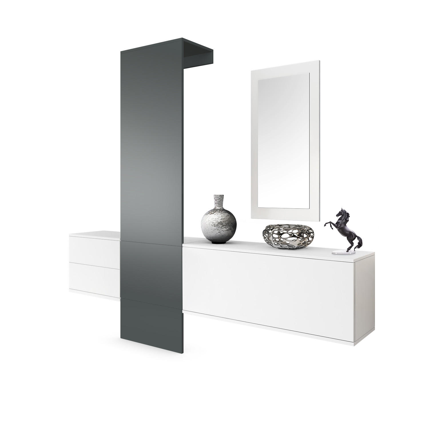 Vladon Garderobe Graphit 208x193x35 cm