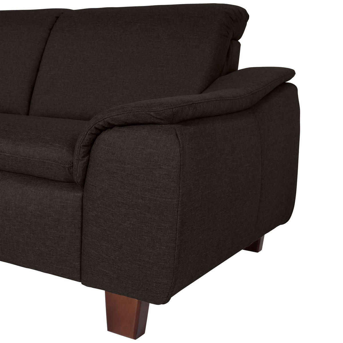 ECKSOFA mit Ottomane links Kaylil Flachgewebe schoko - Mokka, Kunststoff (187/247cm) - 58aufmkessel
