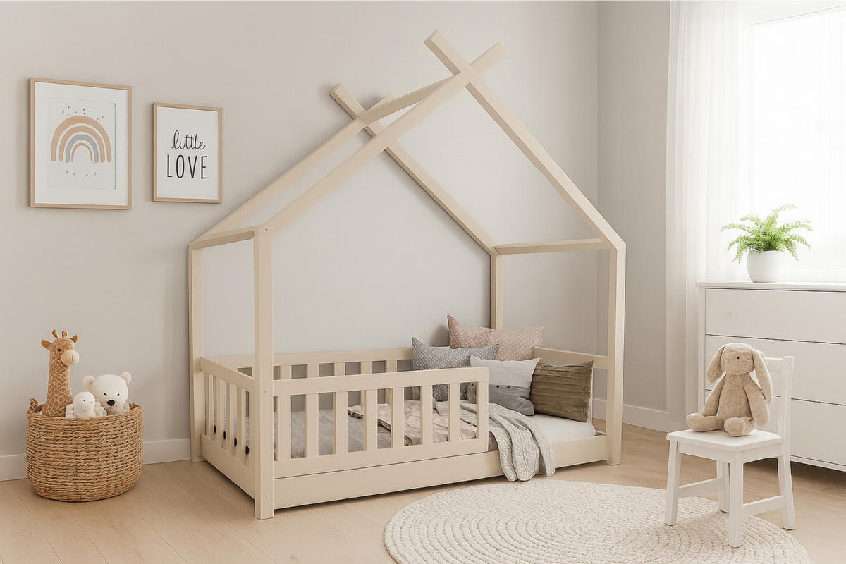 HAUSBETT STAR PLUS 90/200 in Cashmere - Beige, Holz (90/200cm) - Deine Möbel 24