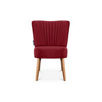 COCKTAILSESSEL DUCO auf hohen Beinen, Rot/Eiche - Eichefarben/Rot, Holz/Textil (63/89/65cm) - KONSIMO®