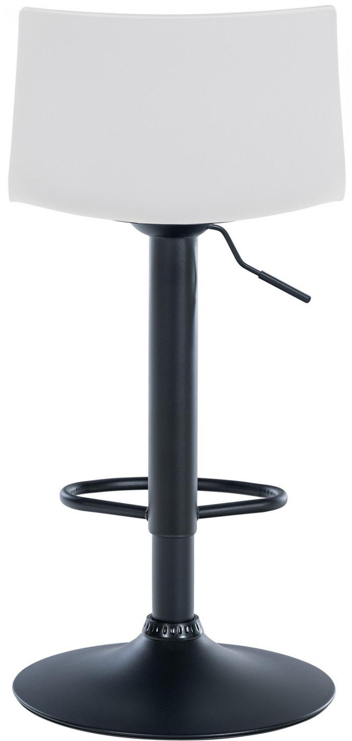 BARHOCKER Kunststoff weiß - Schwarz/Weiß, Kunststoff/Metall (39/84/36cm) - CLP
